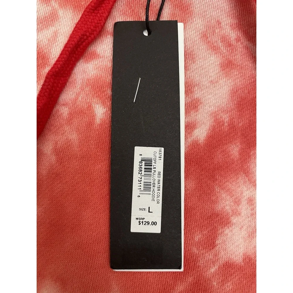 NEW True Religion Tie Dye Hoodie Men's Large Red / White Logo RETAIL $129